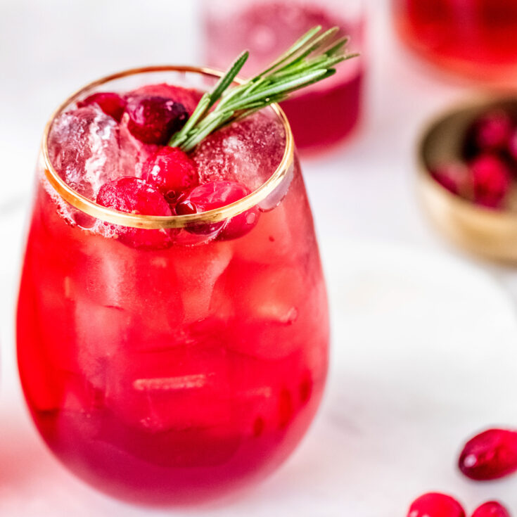 Image for Rosemary Cranberry Bourbon Cocktail - Christmas Cocktail Recipe